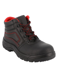 High cut safety shoes. S3 HRO SRC. Pigmented leather. Ntrile rubber sole.