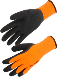 Crinkle latex glove. Acrylic terry liner. 10 gauge.